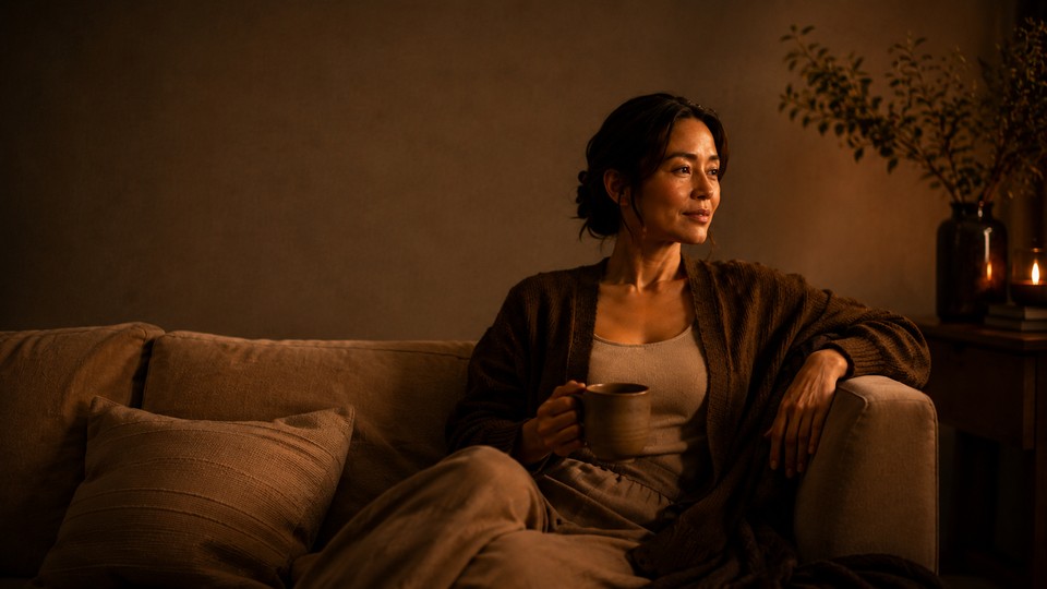 Woman relaxing at home